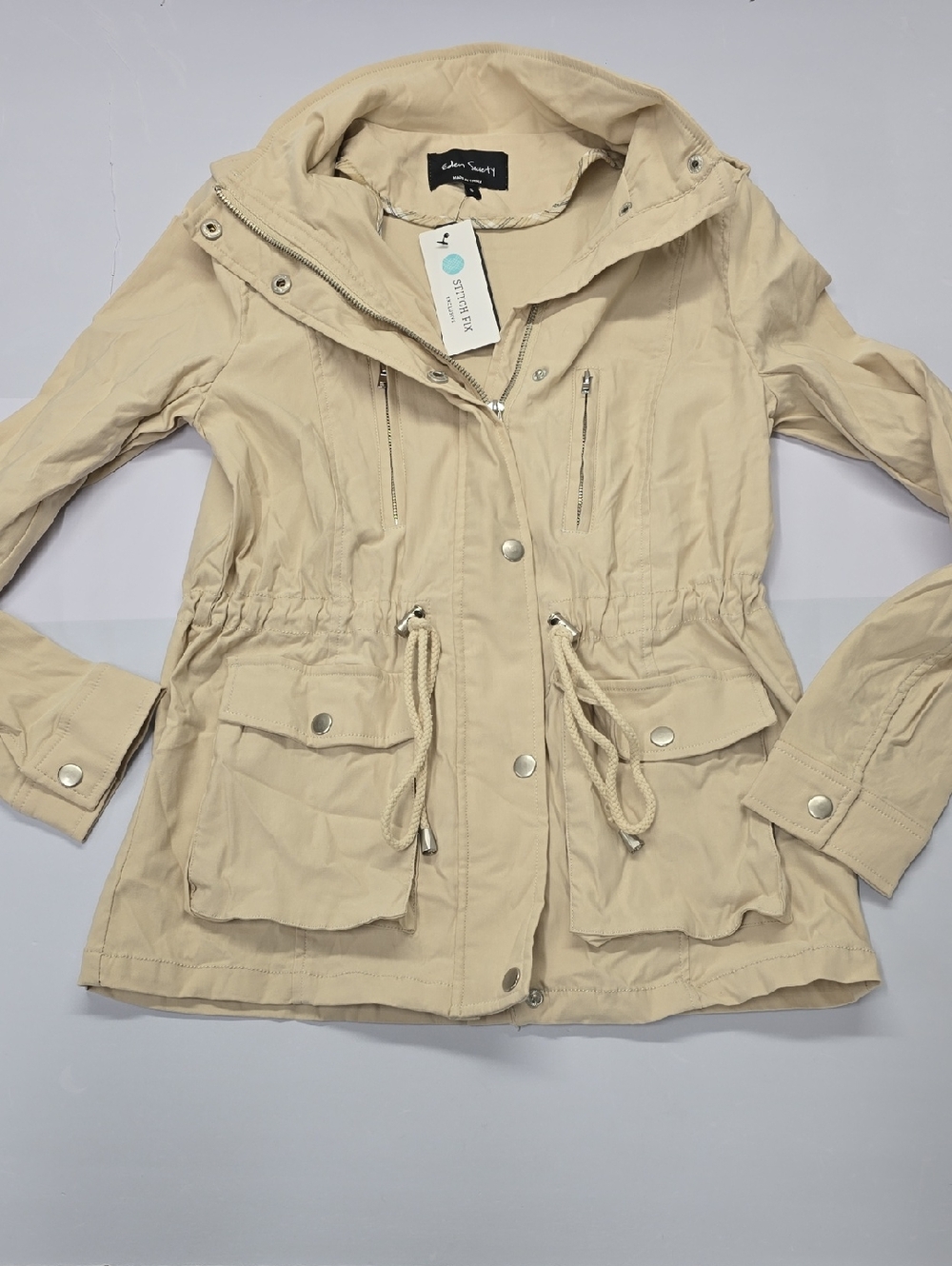 Adam Lippes Light Beige Utility Anorak‎ with Drawstring Waist